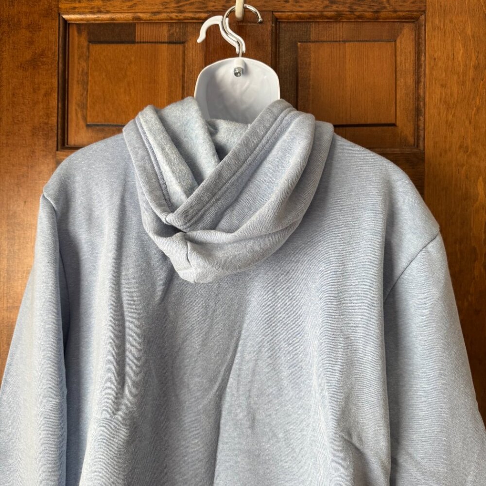 Lacoste Light Blue Pullover Hoodie w/Drawstring Sweatshirt Size 9 - Picture 9 of 11